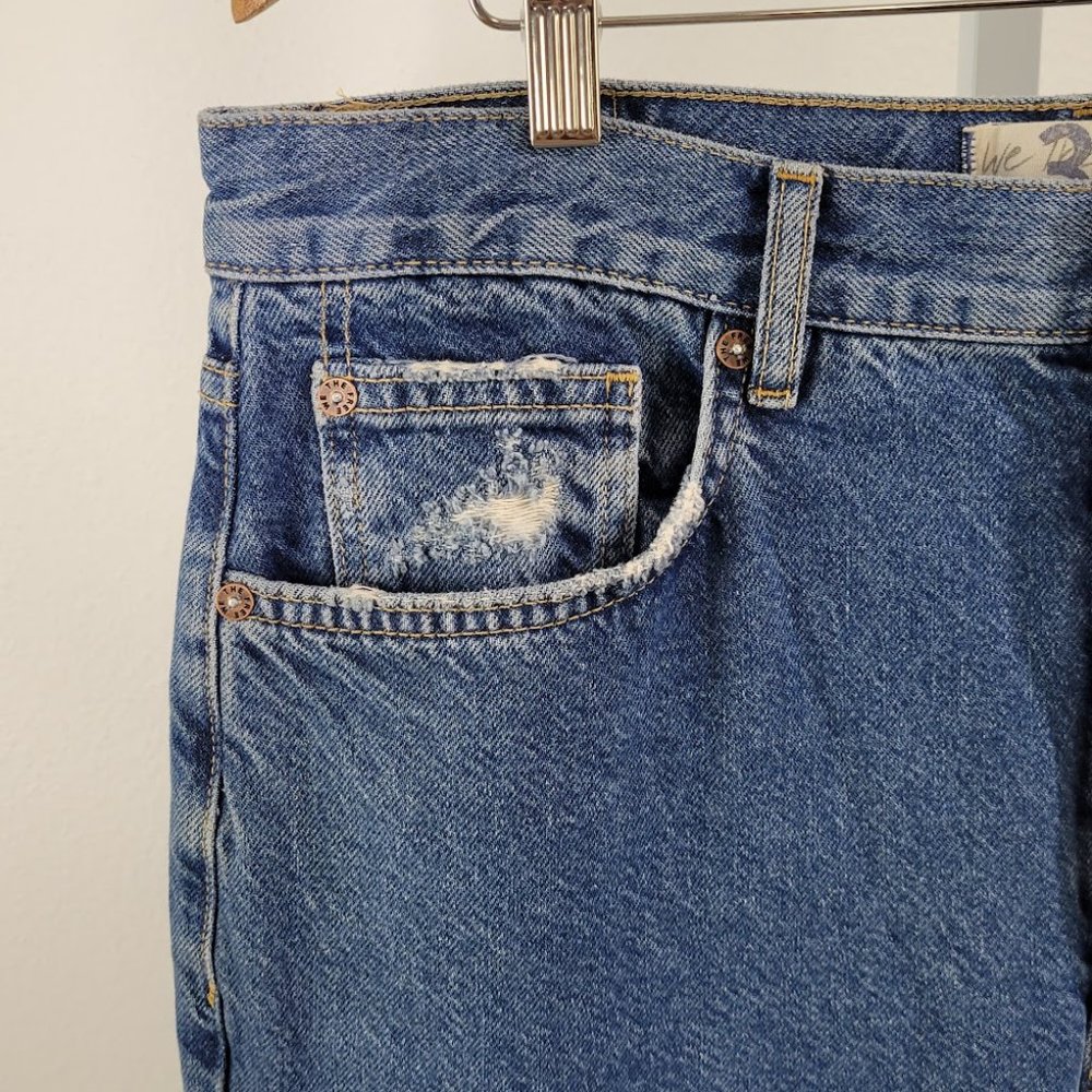 FREE PEOPLE/ WTF lasso straight distressed jeans Sz 31 NEW - Picture 3 of 10